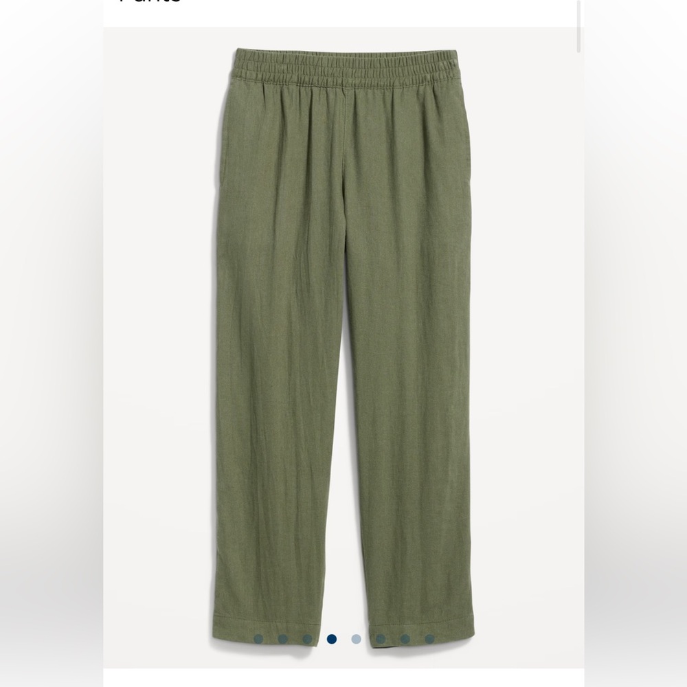 NWOT Olive Green Linen Pants, XL from Old Navy